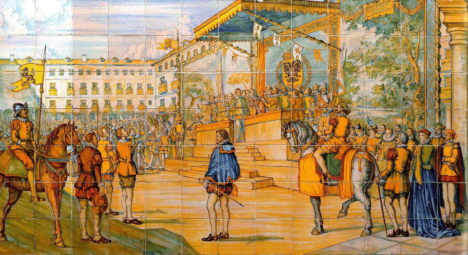 Proclamación de Felipe II como Rey, en Valladolid