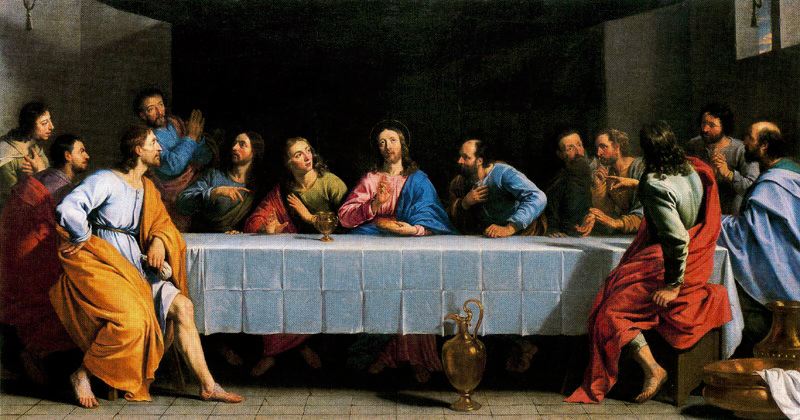 La Última Cena. Lienzo. 80 x 149 cm. Museo del Louvre. París. Francia. Obra de Philippe de Champaigne
